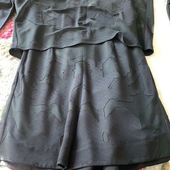 Tibi Black Long Sleeved Printed Romper size 2 - Picture 5 of 9